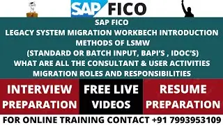 SAP FICO LSMW COMPLETE INTRODUCTION CLASS, REAL-TIME LSMW DATA MIGRATION METHODS