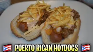 How To Make Puerto Rican Hot Dogs! (EASY)