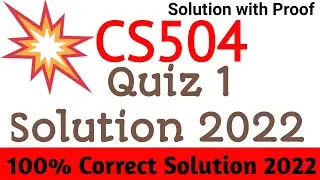 CS504 Quiz 1 Solution 2022 | cs504 Quiz 1 Solution Fall semester 2022 | Cs504