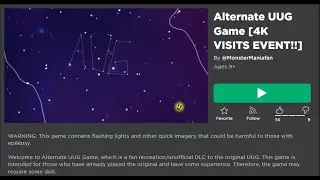 Oh yeah, it's all coming together now. Roblox: Alternate UUG Game