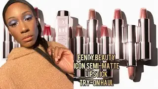 Fenty Beauty Icon Semi-Matte Refillable Lipstick Try On Haul