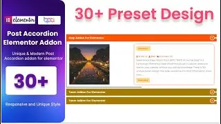 Post Accordion Elementor addon tutorial