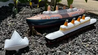 TITANIC TOY - inflatable from 1997 MOTORIZED & TITANIC ICEBERG Inflatable Titanic FLEA MARKET FIND
