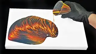 Acrylic pour painting technique for beginners like fire  / Fluid art