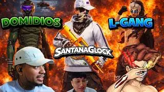 DOMIDIOS - L-GANG AND SANTANA GLOCK SHOWING OFF IN BR FF 3 VS SQUADS (NEW CLAN?) 😯😯