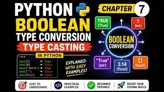 Boolean- Type Conversion in Python Explained 🔥 | Python Type Casting Tutorial for Beginners #6