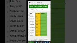 Split First & Last Names in Excel #exceltips #excel #split #excelformula