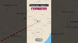 South Africa to Maldives flight route explore live #flight #explore #route #airways #excelbytesized