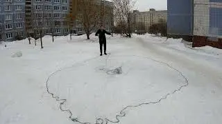 Кастинговая сеть с большим кольцом для Геннадия из Саратова. Первый ролик за всю зиму🤣🤣🤣