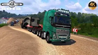 Volvo FH16 750 Chega em Destino Viga de Arco e Concreto 99T Parte Final Ets2 V1.49