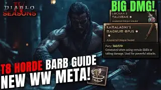 NEW WHIRLWIND BARB META! T8 HORDES WW Guide Season 5 Diablo 4