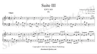 Krebs : Gigue from Suite 3 in E flat Major, KWV 809