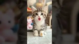 Cute Kitten singing ABC. Funny Cat sing ABC. 