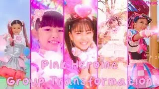 Pink Heroine Group Transformation (FANMADE, GirlsxHeroine)