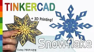 76) Make a Snowflake 2019v with Tinkercad + 3D printing  | 3D modeling how to make