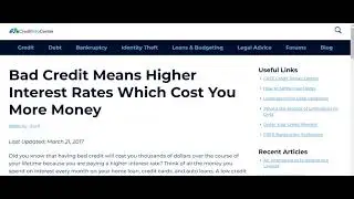 Bad Credit Means Higher Interest Rates Which Cost You More Money
