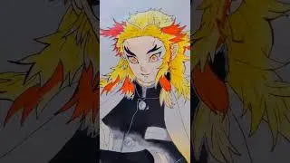 Rengoku kyojuro Drawing #shorts #demonslayer #rengoku
