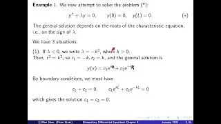 V8-10: Eigenvalue problem, first example, eigenfunctions. Elementary differential Equations.