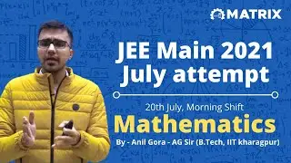 JEE Main 2021 Maths Question Paper Solutions (20th July 2021 - Shift 1)