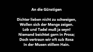 An die Günstigen (Johann Wolfgang von Goethe)