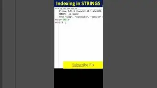 Indexing in string in Python #shorts