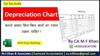 Depreciation Chart  for Tax Audit | How to make Depreciation Chart in Excel |