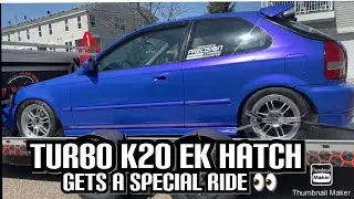 K20 Turbo Civic Ek Hatch goes out for Fabrication!