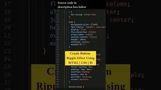 Create Button Riple Effect Using HTML | CSS | JS