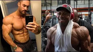Крис Бамстед и Шон Роден. Тренировка спины в Gold's gym. Подготовка к Олимпии 2018.