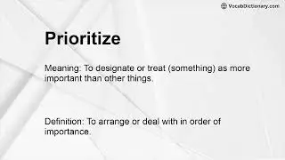 Prioritize Meaning