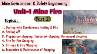 Unit-1 Mine Fire | Fitting to Stopping | Sealing off | Preparatory, Permanent stopping | Part-2