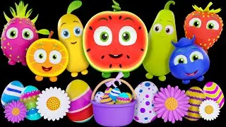 Funky Fruits and Easter Eggs | Kids Sensory Videos * Fun Animation & Dance Party