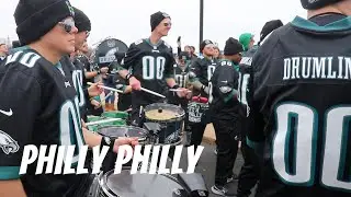 EAGLES OFFICIAL DRUMLINE VS PHILLY LOCAL DRUMLINE - INSANE DRUM BATTLE | NFC 2023