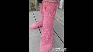 вязание спицами, ажурные носочки.