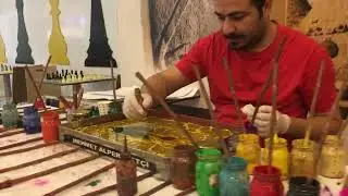 Ebru sanatı lale yapımı