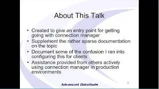 Informix Best Practices Webcast on Informix Connection Manager by Thomas Beebe 20170629