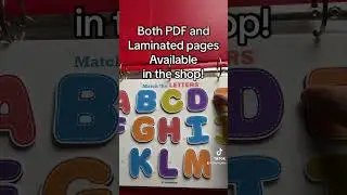 Alphabet Matching, Beginning sounds, Toddler busy book, Preschool Learning binder, Prek activity