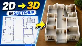How to Make a Floor Plan in SketchUp | 2D Plan to 3D Walls Beginner Tutorial