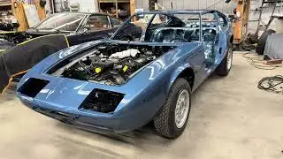 A 1973 Maserati Indy 4.9 from the Boch Collection - moving into assembly