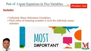 Pair of linear equations in two variables|| Part 10|| Chapter 3|| Class 10|| Many Solutions