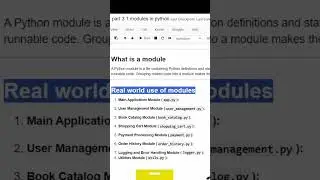 What is module in python | Uses of module | Full video available in channel | #module #python