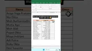 Excel Trik Cara Cepat Menghitung Umur di Excel #excel #shorts