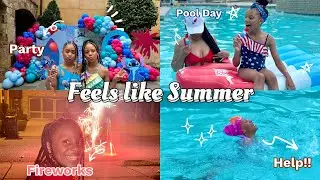 VLOG: Spend 4th of July Week with US 🎉  (Swims Lessons 🏊‍♀️, Fire Works, Lani's Epic Pool Party 🥳)