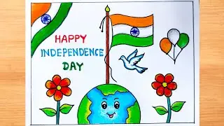 Independence Day Poster Drawing|| Independence Day Drawing|| 15 August Drawing