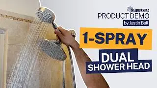 Demo: All Metal Dual Shower Head with Brass 3-Way Diverter by HammerHead Showers