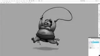 Happy Sumo Sketch - Painting from Silhouette Timelapse
