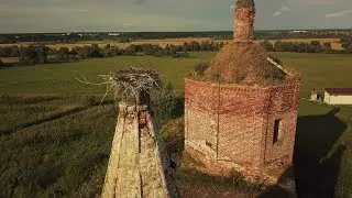Abandoned russian church drone video 4k