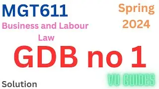 MGT611 GDB Solution 2024/ MGT611 GDB Solution Spring2024 #vu #gdb #mgt611 #spring2024