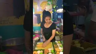 Beautiful mango lady of Malaysia preparing sticky rice