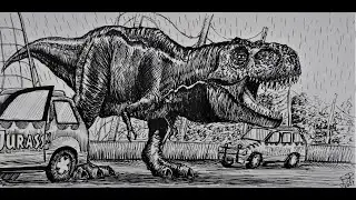 Speed Drawing the T-Rex from Jurassic Park